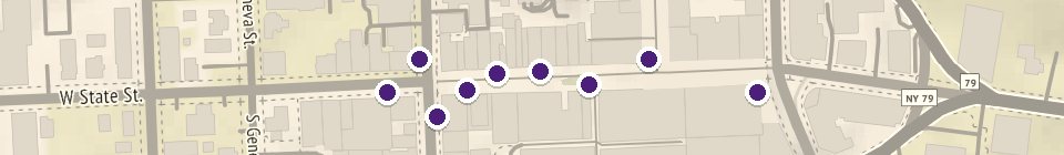 Map of Halloween in Downtown Ithaca with 41 places